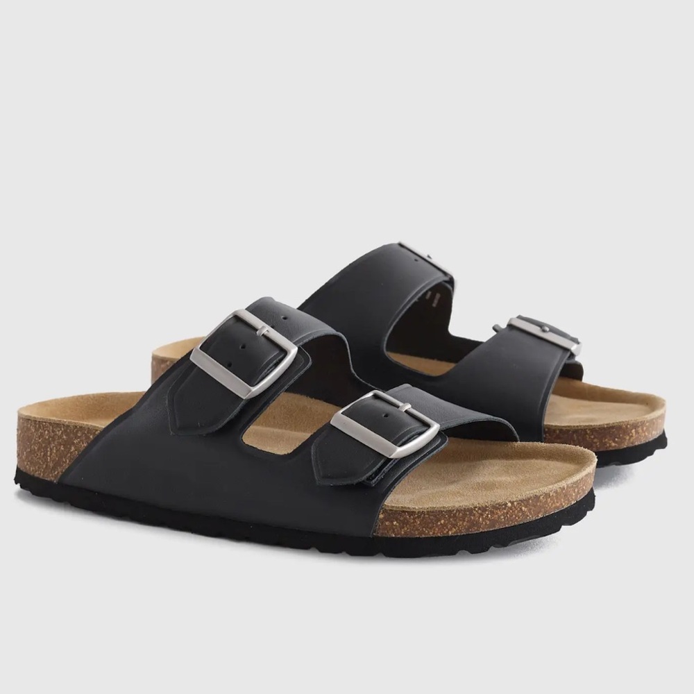 Quince Nappa Leather Double Buckle Slide